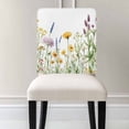 thumbnail image 3 of Spring Wildflowers Chair Covers Set of 6 Colored Flowers Pastoral Wind Chair Back Covers Stretch Removable Washable Slipcovers Protector for Dining Room Kitchen Party Decor, 3 of 5