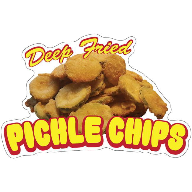 Choose Your Size Fried Pickle Chips DECAL Concession Food Truck Vinyl Sticker 