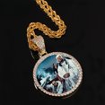 thumbnail image 2 of Picture Necklace 18K Gold Plated Personalized Photo Pendant for Men Customized Necklaces for Women Memory Medallion Pendant W/Tennis/Cuban/Rope Chain Dog Tag Necklace Hip Hop Jewelry, 2 of 6