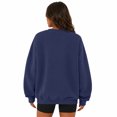 thumbnail image 4 of Garbnen Crew Neck Sweatshirt Women Fleece Long Sleeve Shirt for Women Casual Fall Winter Warm Oversized Trendy Pullover for Women Blue M, 4 of 6