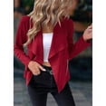 thumbnail image 5 of Women's Faux Suede Jacket Fashion Autumn Long Sleeve Front Opening Cropped Coat, 5 of 6