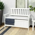 thumbnail image 2 of Afuera Living White Washed Wood Outdoor Storage Bench, 2 of 10