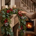 thumbnail image 4 of Qwtwty 6 ft Artificial Christmas Garland, Artificial Pine Needle Christmas Garland for Stairs, Railing, Fireplace, Door Decor, 4 of 7