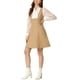 thumbnail image 4 of Vestido Pinafore Inspire Chic para Mujer A-Line Overoles Doble Botonadura Tirantes XL Caqui Claro, 4 of 6