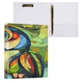 thumbnail image 3 of WOBOGO Abstract Mini Parrot File Folders Extra Large Capacity to Hold 200 Sheets of Documents Hard Shell Ring Binder for School Home Office, 3 of 10