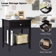 thumbnail image 3 of Amijoy Nightstand with Drawer Storage Shelf Wooden Bedside Sofa Side Table Black, 3 of 7