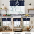 thumbnail image 5 of 2 Pack Nautical Anchor Valance for Window Knot Coastal Dark Blue Kitchen Valance Rod Pocket Short Curtain Topper Decorative Window Treatment for Living Room Bedroom 60"x18", 5 of 8
