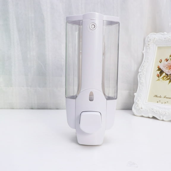 Squalise 350ml Wall Mounted Shampoo Dispenser Holder Shower Gels Shampoo Conditioner Holder for Kitchen Sink Bathroom White