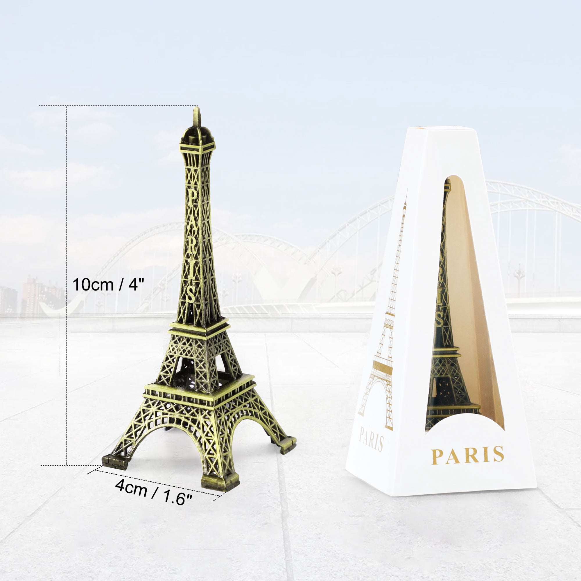 Statue Tour Eiffel Rose En Métal - Décoration Maison Artistique - 18x7 Cm - Alliage Couleur Rose - 7