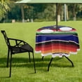thumbnail image 7 of Coolnut 60" Mexican Serape Stripes Outdoor Round Tablecloth, Waterproof Stain-Resistant Non-Slip Circular Tablecloth with Umbrella Hole and Zipper for Tabletop Backyard Party BBQ Decor, 7 of 7