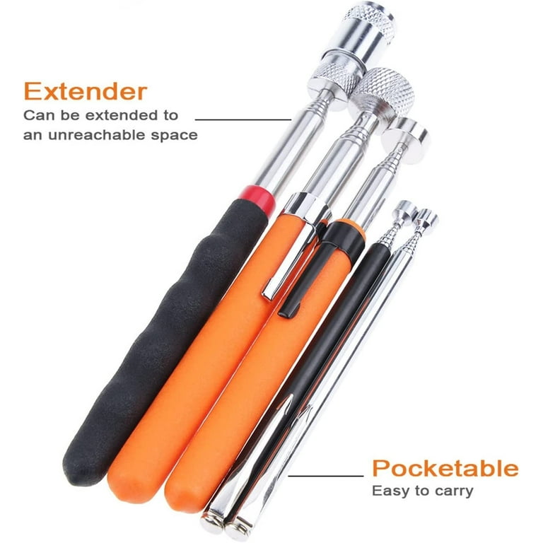 Mini Portable Telescopic Magnetic Magnet Pen Handy Tools Capacity for  Picking Up Nut Bolt Extendable Pickup Rod Stick (Color : 2LB Black, Size :  7) 