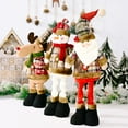 thumbnail image 6 of AVAIL Christmas Sitting Santa Claus Snowman Reindeer Christmas Ornament Long Legs Table Fireplace Decor Home Decoration Christmas Figurines Plush (Santa Claus, Snowman, Elk), 6 of 7