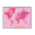 thumbnail image 5 of Stupell Industries Pink Tones World Map Atlas Countries Education Graphic Art Gray Framed Art Print Wall Art, Design by Arrolynn Weiderhold, 5 of 5