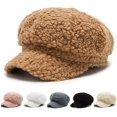 thumbnail image 3 of CoCopeaunts Octagon Lambswool Newsboy Hats for Women Autumn Winter Hat Female Newsboy Cap Warm Outdoor Beret Painter Hats, 3 of 7