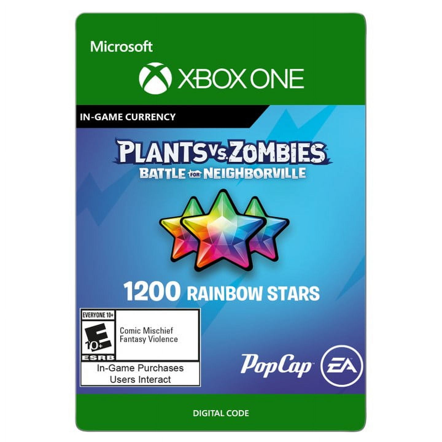 Plants vs. Zombies: Battle for Neighborville: 1200 Rainbow Stars, Electronic Arts, Xbox [Digital Download]