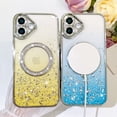 thumbnail image 3 of OOK for iPhone 16 Plus Case Compatible with Magsafe, Bling Glitter Sparkly Diamond Magnetic Camera Protection Phone Case with Screen Protector for Girls Women, Blue, 3 of 5
