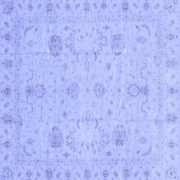 Ahgly Company Indoor Square Oriental Blue Traditional Area Rugs, 4' Square