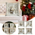thumbnail image 2 of YaoZQ Set of 4 White and Gold Christmas Pillow Covers,3D Plush Flannel,18x18 Inch,Decorative Throw Cushion Case for Couch Sofa Winter Holiday Decor, 2 of 7
