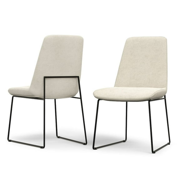 Simpli Home Corina Dining Chair (Set of 2) in Natural Linen Look Fabric