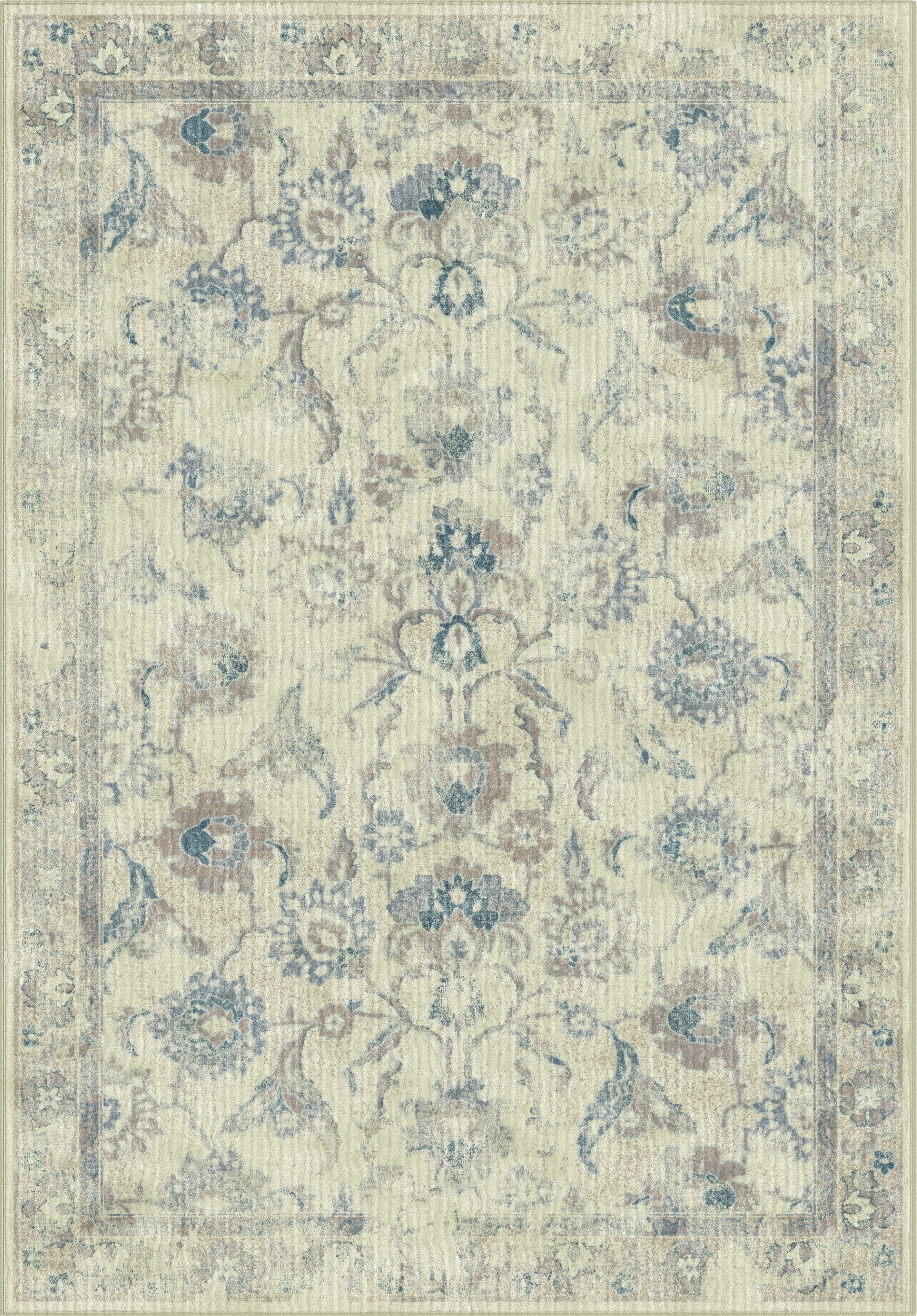 SAFAVIEH Vintage Bayon Traditional Area Rug, Stone/Blue, 5'3" x 7'6"