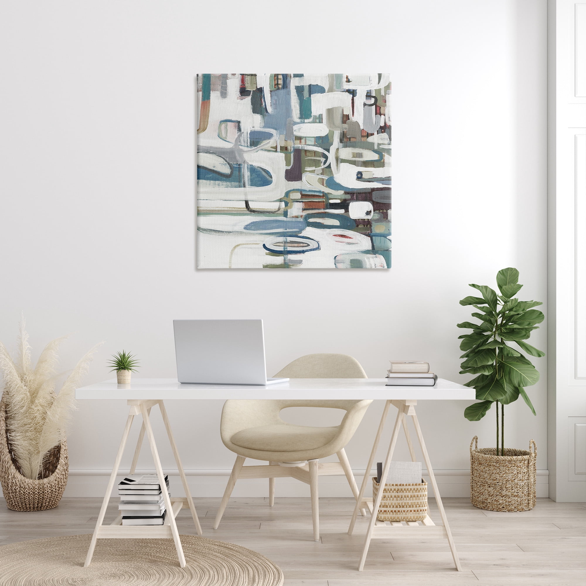 Stupell Industries Abstract Geometric Forms Abstract Painting Gallery Wrapped Canvas Art Print Wall Art, 36 x 36