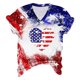 thumbnail image 4 of Fiudx Ofertas Flash Artículos En Oferta Blusas Pullove Informales de Manga Corta con Cuello En V y Estampado de Independencia para Mujer, 4 of 5