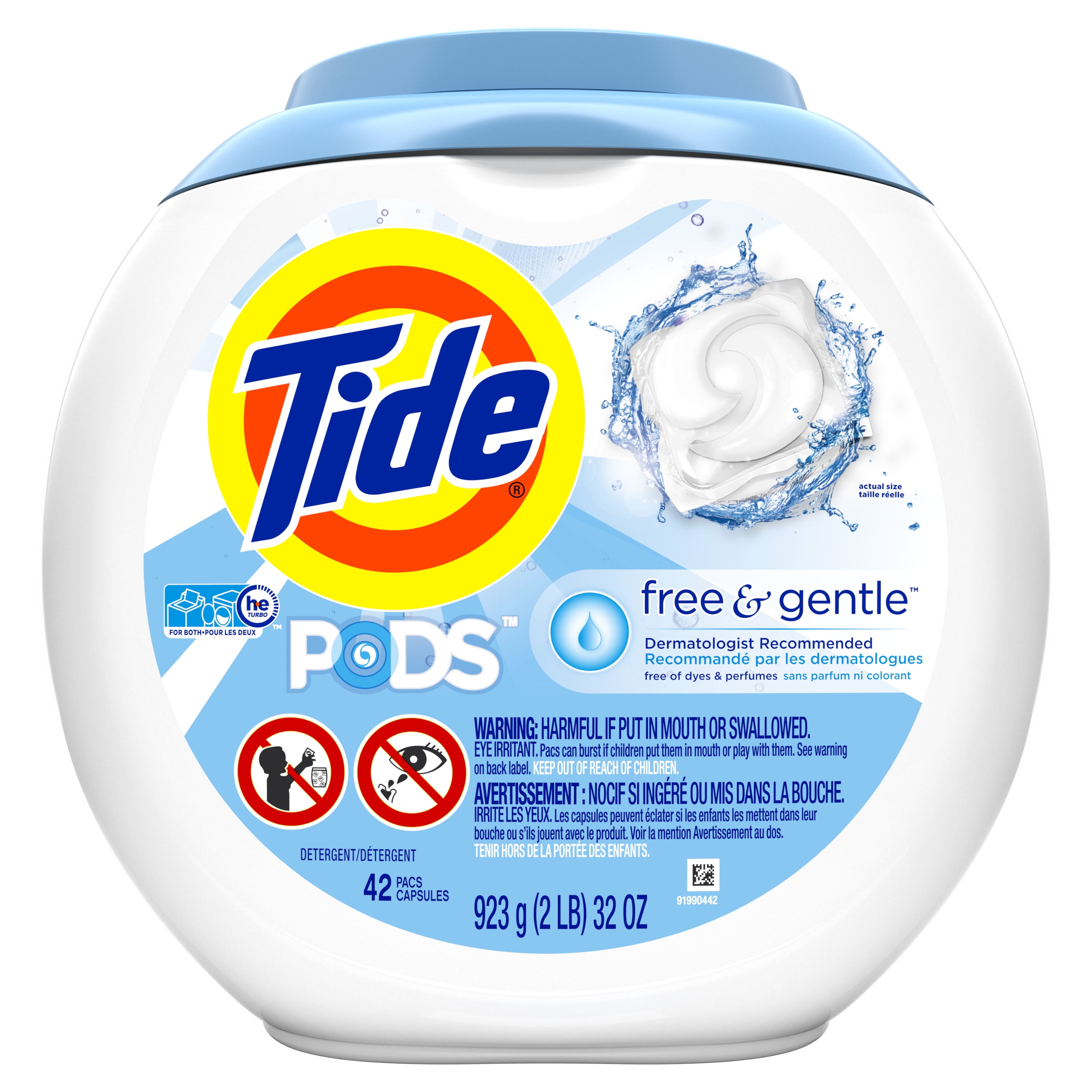 tide pods free & gentle liquid laundry detergent pacs