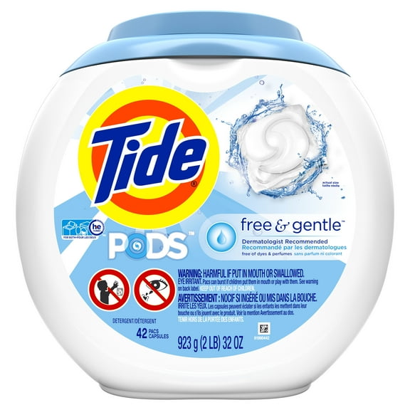 Tide PODS Free & Gentle, Liquid Laundry Detergent Pacs (Pack of 16)