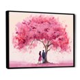 thumbnail image 2 of Designart "Romantic Encounter under a Pink Tree II" Fashion Framed Wall Art - Glam Pink Woman Romantic Entryway Framed Wall Art Print, 2 of 6
