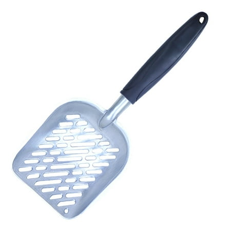 Pet Litter Scoops Kitty Cat Shovel with Long Rubber Handle Large Poop Scoop Dog Feces Cleaner Portable Metal for Pets