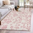 thumbnail image 2 of Farmhouse Pink Large Area Rugs for Bedroom Living Room, Soft Non Slip Carpet Bedside Rug, Vintage Flower Leaf Botanical Plant Rectangular Floor Cover Kitchen Accent Rug 4'x6' for Dining Room/Office, 2 of 9