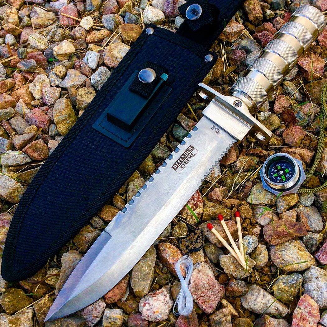 14" Carbon Steel Survival Knife Heavy Duty Fire Starter