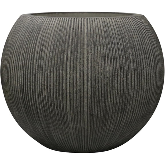 11.8" H X 14.5" D Round Plastic Planter with Drainage Hole & Plug, Large Lightweight Plant pot ,Recyclable ,Durable, Weather/UV Resistant for Indoor Outdoor, (8.9" Opening), Vintage Black