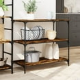thumbnail image 3 of vidaXL Kitchen Trolley Smoked Oak 40.2"x19.7"x37.4" Engineered Wood, 3 of 12