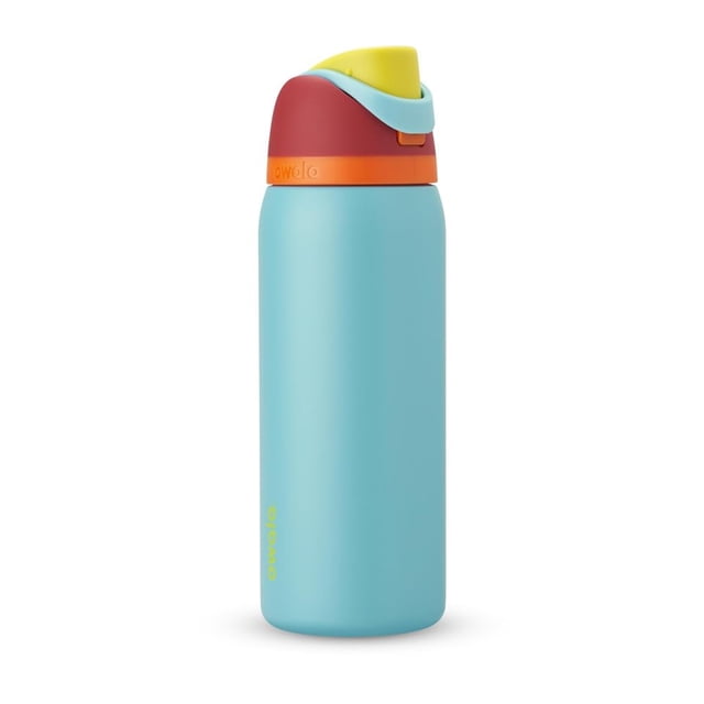 Owala FreeSip - Botella de agua aislada de acero inoxidable con popote, botella de agua deportiva sin BPA, ideal para viajes, 32 onzas, dulzura de verano