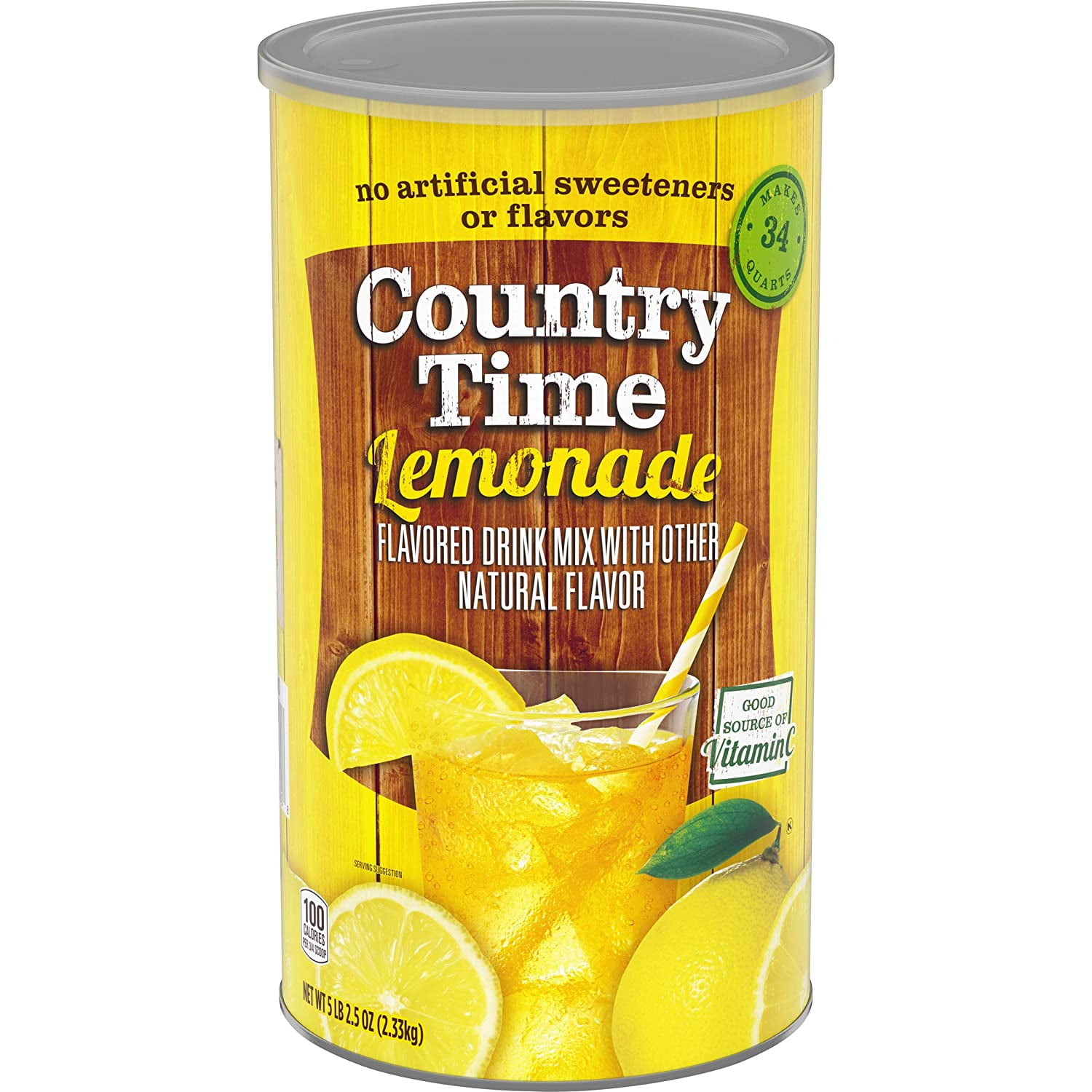 Country Time Lemonade Mix, Caffeine Free, 82.5 oz Canister - Walmart.com
