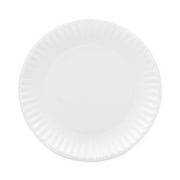 AJM Packaging Corporation Coated Paper Plates, 9" dia, White, 100/Pack, 12 Packs/Carton