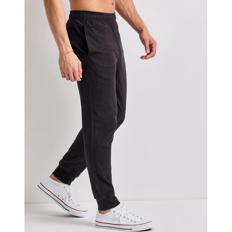 Hanes Originals Men s Cotton Jersey Joggers with Pockets Regular Fit 30.5 Inseam Soft Comfort Walmart