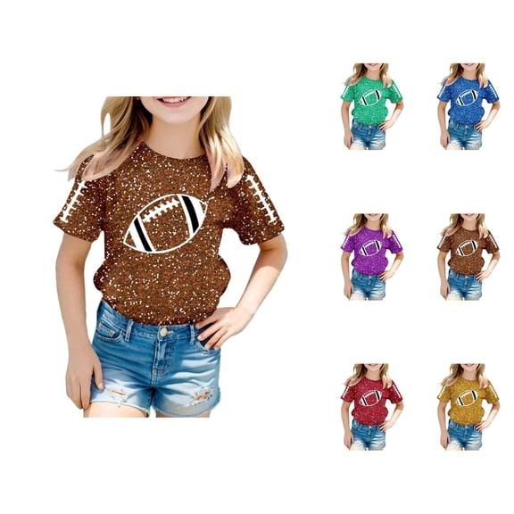 Girls Short Sleeve T-Shirts Kids Summer Tops Crewneck Basic Graphic Tees 5-14 Years, Comfortable Casual Soft Breathable Top For Kids Youth And Teenagers