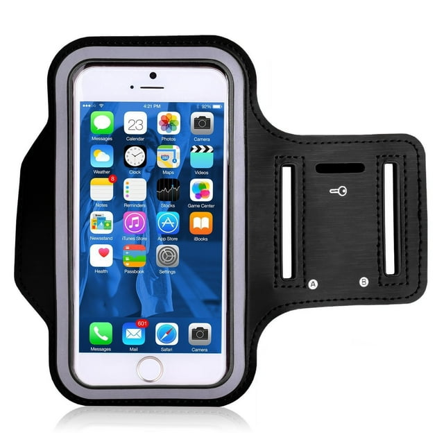 Brazalete deportivo universal Brazalete de entrenamiento para teléfono móvil negro talla única