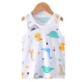 thumbnail image 3 of Fjuchai Kids Cotton Tank Boys Girls Cartoon Sleeveless Undershir Toddler Summer Thin Tank for 2-11Y, 3 of 9
