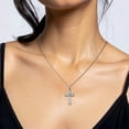 thumbnail image 4 of 14K Solid White Gold Holy Cross Necklace Religious Chain Pendant Jesus Christ Charm with chain 20inch, 4 of 11