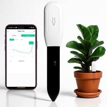 PLANTRON Afra I Smart Soil Moisture Sensor by LINKSTYLE — 2-in-1 Soil Moisture and Temperature Monitoring, For Indoor Planting and Gardening, App Controls and Notifications (1-Pack Sensor only)
