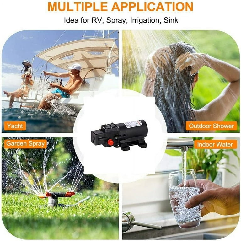Camplux 12V Water Pump 1.2GPM for Gas Outdoor Tankless Water Heater AY132 