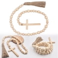 thumbnail image 6 of IUAMXWU Decorative Beads Beaded Decor Style Wood Beads String Decor Beads String Adornment With Tassel Wood Garland Beads Beaded Decor for Home Tiered Tray Kitchen Dining Room Shelf Decor, 6 of 9