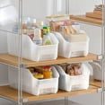 thumbnail image 4 of Storage Box Crisper Refrigerator Organizers Plastic PP White Color Rectangle Clear Rectangular Transparent Sealed Cans, 4 of 13