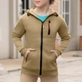 thumbnail image 5 of OGLCCG Boys Lightweight Full Zip Hoodies Kids Long Sleeve Fleece Lined Hooded Sweatshirt Jacket with Pockets Casual Fall Winter Outwera 5-15 Years, 5 of 7