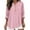 Pink, variant on Women's Blouses Oversized Polo Collar with Decorative Buttons Rolled Three-Quarter Sleeves Lightweight Linen-Like Fabric Breathable Casual Summer Top Pink S