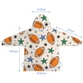 thumbnail image 7 of Colorful Footballs and Stars Pattern Blanket Hoodies for Kids 6-13YR Oversize Wearable Blanket Hoodies for Boys Girls Teens, 7 of 7