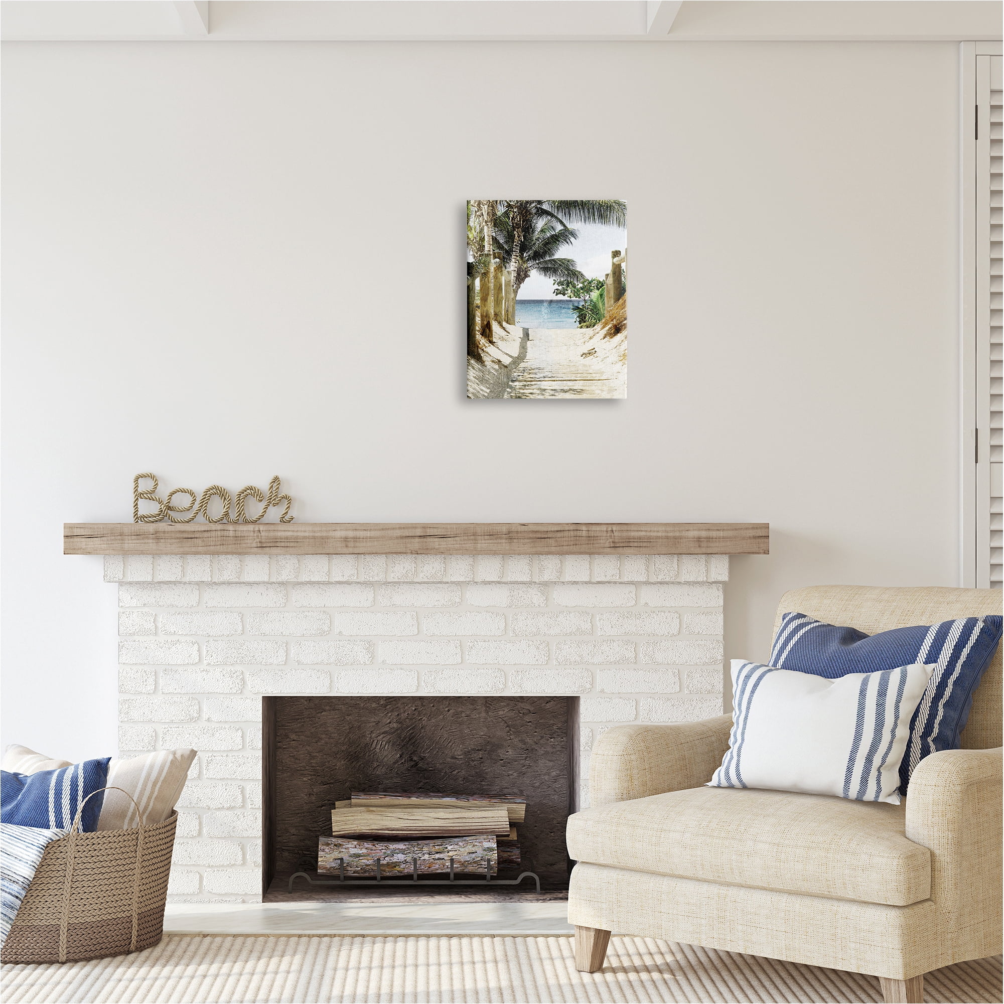Stupell Industries Tropical Sandy Path Landscape Photography Gallery Wrapped Canvas Art Print Wall Art, 16 x 20